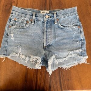 AGOLDE Light Blue Parker Distressed Jean Shorts Size 25